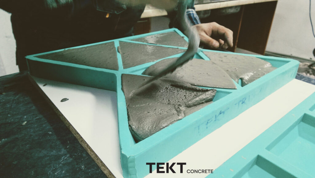 Proces produkcji kafli z betonu architektonicznego TEKT Concrete - MILKE